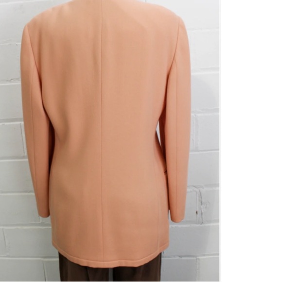 90s Giorgio Armani Peach Wool Blazer Jacket, EU 42 Excellent Vintage Condition - Picture 5 of 8
